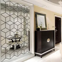 15/28/54pcs diamantes triángulos espejo calcomanías de pared diy calcomanías acrílicas 3d 3D fondo de la sala de estar espejos