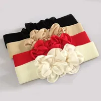 Gürtel Koreanische Version von All-Match Chiffon Große Blume Elastische Taille Mode Stretch Bowknot Wide Taille Rock mit Zubehör