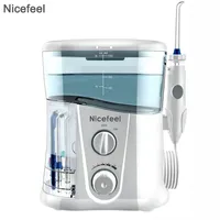 NiceFeel 1000ml Irrigatore elettrico Irrigatore Oral Denti Cleaner Care Assistenza Dental Flosser Spa Acqua con pressione regolabile + 7 pz Jet 220224