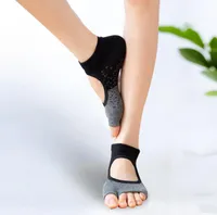 Mulheres Peep Toe Meias Aberto Meio Dedo Silicone Antiskid Grip Sox Yoga Pilates Meia do tornozelo com aperto Moda Soft Indoor Sock Sockper