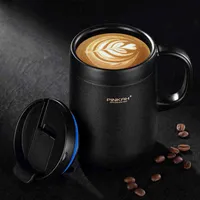Venda pinkah café thermo caneca 350ml 460ml flasks de vácuo de escritório casa thermos thermos com punho isolado como presente 211105