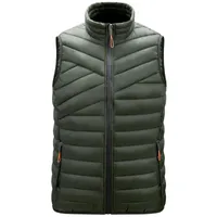 Men&#039;s Down & Parkas PARKLEES 2021 Winter Warm Zipper Vests Men Windproof Waterproof Puffer Jacket Hooded Solid Plus Size Quilted Coats