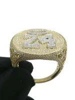 Moissanite Stones Nummer 24 Gedenken von Kobe Ring Solid 10k, 14k, 18k Weiß, Gelb, Rose Gold Platinum 950 Farbe d Klarheit FL 862 Stück Diamant funkelnd mit Zertifikat