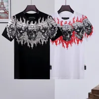 PP Phillip Düz Tişörtleri Kafatası Tshirt Lüks T-shirt Erkekler T Gömlek Yüksek Sınıf Pamuk Tasarımlar Çiftler Tee Erkek Top Aape Supre Versae Tote El