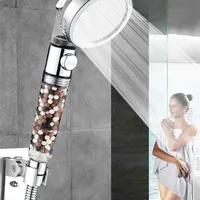 Bathroom High Pressure Anion Filter Bath Head 3-Function Spa Shower Head with Switch On off Button Rainfall Water Saving Shower 220118