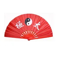 Party Prezent Chiński Tradycyjny Tai Chi Wzór Kung Fu Składany Wentylator 33cm Fani Rama dla mężczyzn i kobiet SN2569