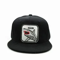 Ldlyjr baumwolle tierhai shark stickerei baseballmütze Hip-hop-Kappe einstellbare Hydorback-Hüte für Erwachsene und Kinder
