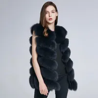 Kadın Kürk Faux JKP Kış Doğal Yelek Kadın Uzun Bölüm Ceket H6X-65C