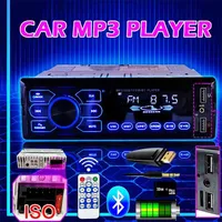 Bluetooth Autoradio 12V CarステレオラジオFM AUX-in Input Receiver SD USBインダッシュ1 DIN MP3マルチメディアプレーヤー210625