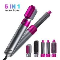 Hair Dryers Comb 5 in 1 Hot Air Brush Professional Electric Curling Iron Straightener Hairs Dryer Styling Tools Household Air Wrap Curler Styler Dry