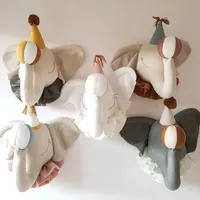 Ins-nordique poupée animalière chambre d'enfants tête éléphant peluche décoration mur suspendue