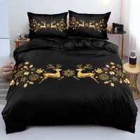 3D Gold Deer Herry Рождественские кровати постельное белье постельное белье дизайн пользовательских одеял / одеяло / одеяло обложка набор король король