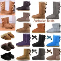Boots 2021 Hot sell Top quality australian boots WGG classic tall winter real leather girl botte Bowknot women's bailey bow goat short snow Boot urshoeszone