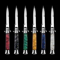 OEM 9 inch Italiaanse peetvader Stiletto Mafia Knife Acryl 12 Modellen Single Action Knives Camping Gift Knifes For Man 10 11 13inch