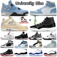 2022 Jumpan Chaussures de basketball 4 4S Shimmer White White Oreo University Blue 1 1S Mens Baskets High OG Pollen Formateurs Femmes 11 11S Légende Sports Sports Taille US5.5-13