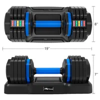 Adjustable Dumbbells 55lb Single with Anti-Slip Handle Fast Adjust Weight by Turning Handle Tray Exercise Home Fitness Dumbbell USA a16