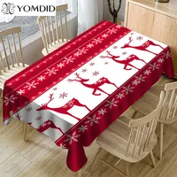 Table Cloth YOMDID Christmas Bell 3D Printed Pattern Tablecloths Picnic Dust Proof Cover Home Party Decoration