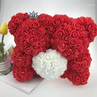 Dekoracyjne kwiaty wieńce Walentynki Prezent 25 CM Rose Teddy Bear Zabawki PE Sztuczne Dekoracje Boże Narodzenie Prezenty Wedding Party Decor1