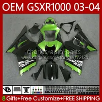 Injection mold Fairings For SUZUKI K3 GSXR1000 GSXR 1000 CC 2003 2004 Body 67No.92 K 3 Green black GSXR-1000 GSX R1000 2003-2004 1000CC GSX-R1000 03 04 OEM Bodywork kit