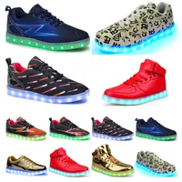 Casual luminous shoes mens womens big size 36-46 eur fashion Breathable comfortable black white green red pink bule orange two 93