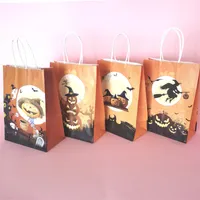 Halloween Candy Wrap Bags Pumpkin Witch Maniglie Kraft Paper Bag Kids Party Regalo Confezione da regalo 0 6qr Q2