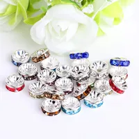 Perle en vrac pour bracelets européens Crétations mixtes multicolores strass cristal gros trou zircon perles spacer 8mm 10mm bijoux accessoire