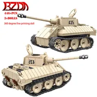 Bzda ww2 vk 1602 luipaard tank militaire bouwstenen tank gewapende strijd soldaten model bakstenen verjaardagspeelgoed voor jongens cadeau W220217