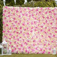 Decorative Flowers 40X60CM Flower Panel For Wall Handmade With Artificial Silk Wedding Decor Baby Shower Party Backdrop