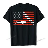 Herren T-shirts Taucher Daunen-Tauch-Flagge Tauchen amerikanische T-Shirt Tops T-Shirt-T-Shirt-T-Shirt-Baumwoll-Herren-T-Shirt