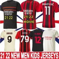 11 Ibrahimovic 21 22 AC Milan Soccer Jerseys Giroud Bennacer Kessie Romagnoli Calhanoglu 2021 2022 Thai Piłka nożna Tonali Rebic Maillot Men + Kids Kit Home Away