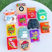 3D Cartoon Cake Drink Potato Chips Cow Silicone Case voor Apple Airpods Cover voor Oortelefoon Air Pods 1 2 Pro Case Wireless Charging Soft Cover