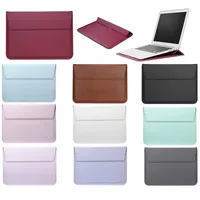Laptop de couro Saco de mangas para MacBook Air Pro 11 13 15 Notebook Business PU Enelope Estilo Sacos