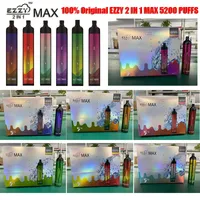 100% Original Ezzy 2 i 1 Max Recharge Engångs Vape E Cigarettomkopplare med uppladdningsbar 400mAh Batteri 15 ml Förfylld Podpatron 5200 Puffs Vapes Pen Kit