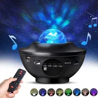 2021 LED Star Projector Night Light Music Water Wave Projector Lights Blueteeth Voice Control Music Player Buntes Star Light Gift