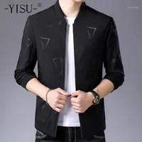 Chaquetas para hombres Yisu 2021 otoño invierno color sólido moda casual collar de béisbol delgado simplicidad cardigan hombres chaqueta