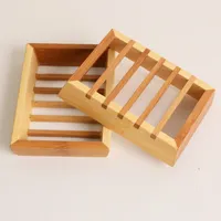 Bambus natürlicher Seifenschalenhalter Aufbewahrung 11.5x8.5x2,5 cm Square Seifen Gerichte Haushalt Originalität 3zz Q2