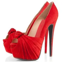Dress Shoes FGHGF 16CM Women&#039;s High Heels And Sandals, Black, Red Sexy Fashion Toe Pumps