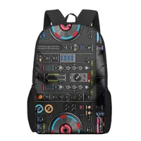Школьные сумки Electronic Music DJ Controller Mixer 3D Print Kids рюкзак Schoolbags Black Bookbags для подростка для мальчиков для девочек