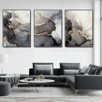 Peintures Noir et or Marble Art Art Art Toile Peinture de luxe Abstrait Poster Prints Nordic Moderne Moderne Chambre à coucher Décor Picture