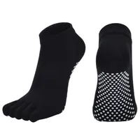 Mujeres Yoga Toes Calcetines Fitness Dance Deporte Ejercicio Completo Cinco dedos Sock Sock Silicone Dots Masaje Sox Tobillo Slipper Con Grip Hogar Suelo Media