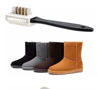 Preto 3 escova de limpeza lateral para camurça nubuck boot sapatos s forma sapatos de limpeza de sapatos de limpeza de renovação 249 v2