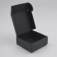 Envoltório de presentes 100 pcs pequena caixa de papel de embalagem preto papelão handmade sabão caixa dobrável para jóias