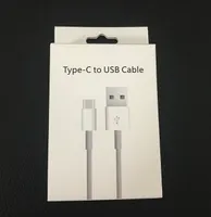 1M 3FT L Tipo C Cables USB Carga Línea de cargador de cable blanco con paquete de caja al por menor para teléfono celular Móvil Samsung S8 S10 S22 S21 S20 Huawei x Xiaomi 7 8 9 10 11 12 13 Teléfonos
