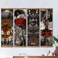 Gemälde Japanisch Samurai Ukiyoe Leinwand Rolle Poster und Drucke Wandkunst Bilder zum Wohnzimmer Wohnzimmer Dekor mit gerahmt