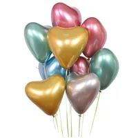 Feest decoratie 50 stks hartvormige bruiloft ballon hoge metalen latex ballonnen verjaardagsvoorstel scène versierd paars gouden helium baloon