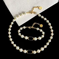Perlen Halsketten Pearl Halskette Armband Set Designer Schmuck Luxus Frauen Gold Armbänder Hohe Qualität Schmuck Kette Collierketten 2022 Neu