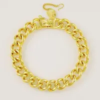 Encanto pulseras moda 24k chapado de oro para mujeres de color amarillo enlace de cadena brazaletes joyería pulseras cadeia regalo