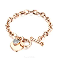 2022 Brand New Fashion Love Bracelet Jewelry Stainless Steel Women Rose Gold Silver Heart-shaped Charm Bracelets for Birthday Gift B2td