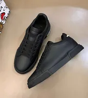 22s / s eleganckie sneakers buty !! Perfect Calfskin Nappa Portofino Trenerzy White Black Leather Casual Walking Słynne sportowe UE 38-45