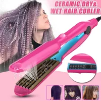 Professionell Hair Crimper Curler Dry Wet Användning Corrugated Irons Keramisk Curling Iron With Temperature Control Waving Tool